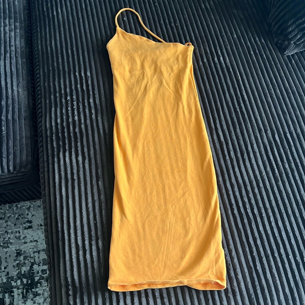 Zara Fitter Midi Dress Orange